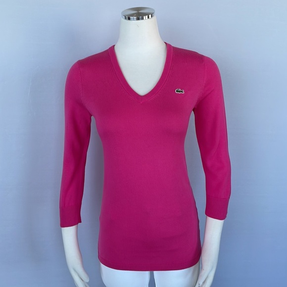 Lacoste Pink Sweater Size 38 3/4in Sleeves - Picture 2 of 13
